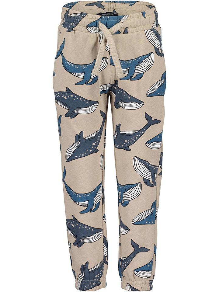 Blue Seven Spodnie dresowe w kolorze beżowo-niebieskim rozmiar: 98