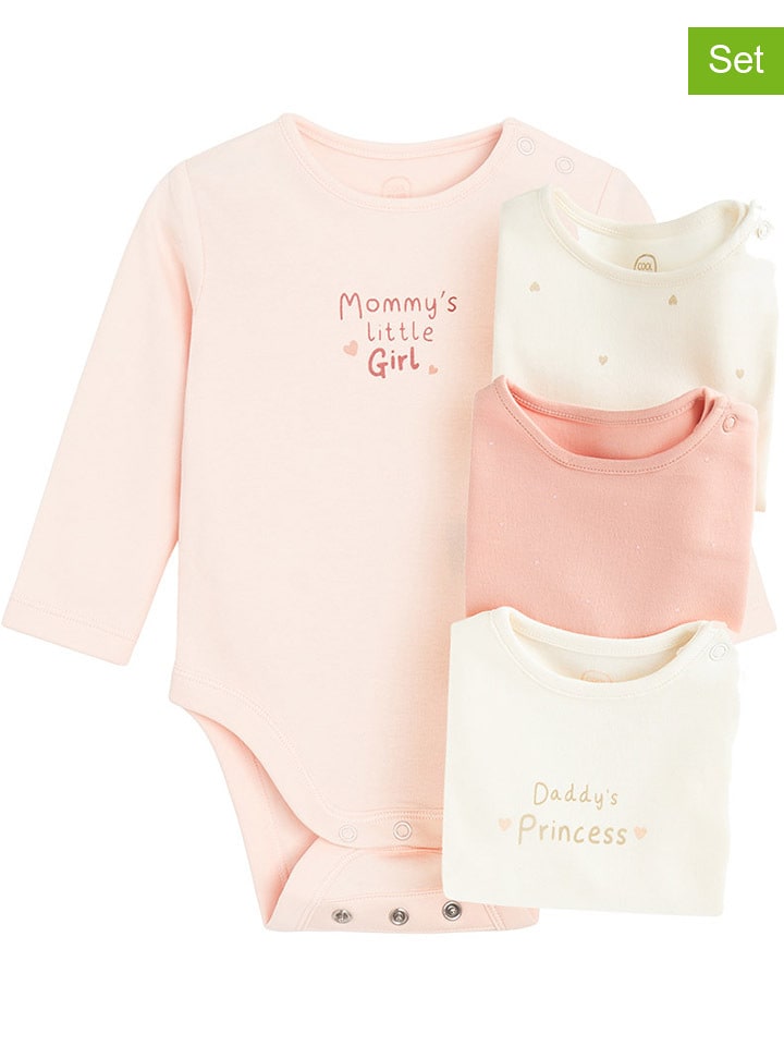 COOL CLUB Body (4 szt.) w kolorze kremowo-jasnoróżowym rozmiar: 68/74