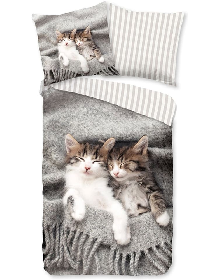 Pure Komplet pościeli "Snooze" w kolorze jasnoszarym z mikrofibry rozmiar: 140x220 cm