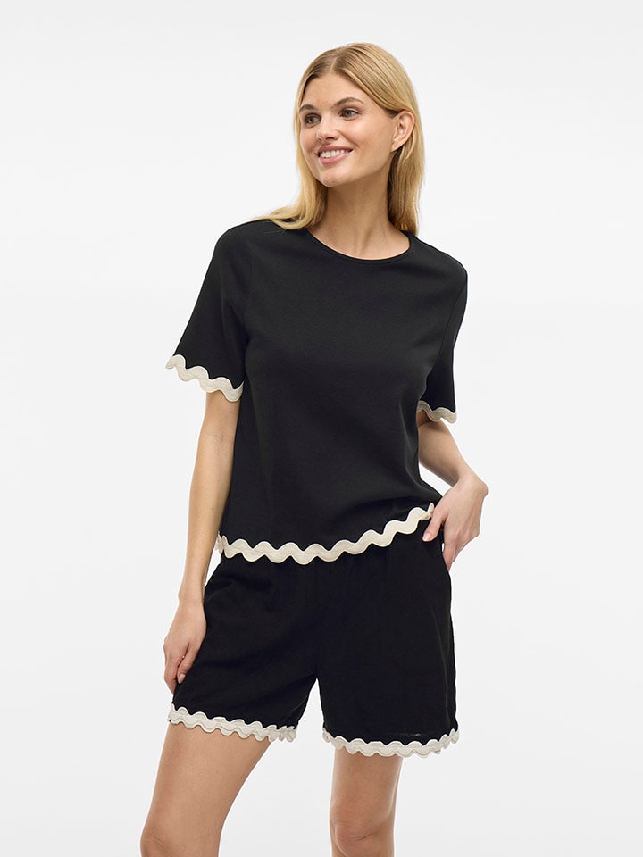 Vila Koszulka w kolorze kremowo-czarnym rozmiar: XL