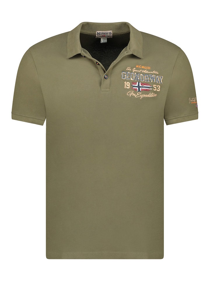 Geographical Norway Koszulka polo "Kapuccino" w kolorze khaki rozmiar: M