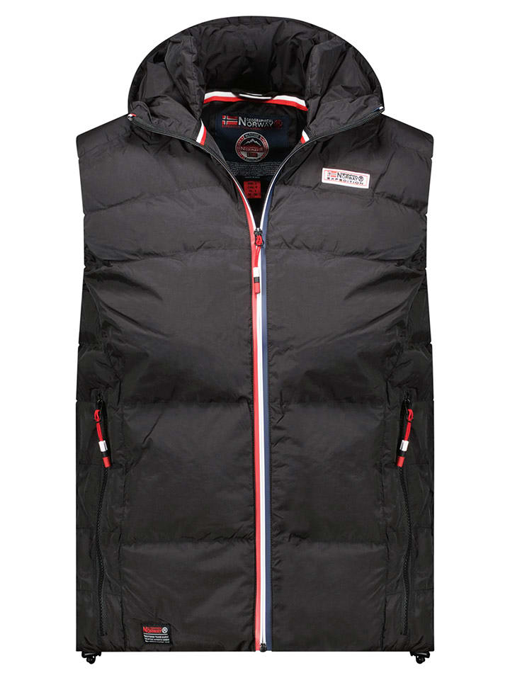 Geographical Norway Kamizelka pikowana "Vito" w kolorze czarnym rozmiar: XL