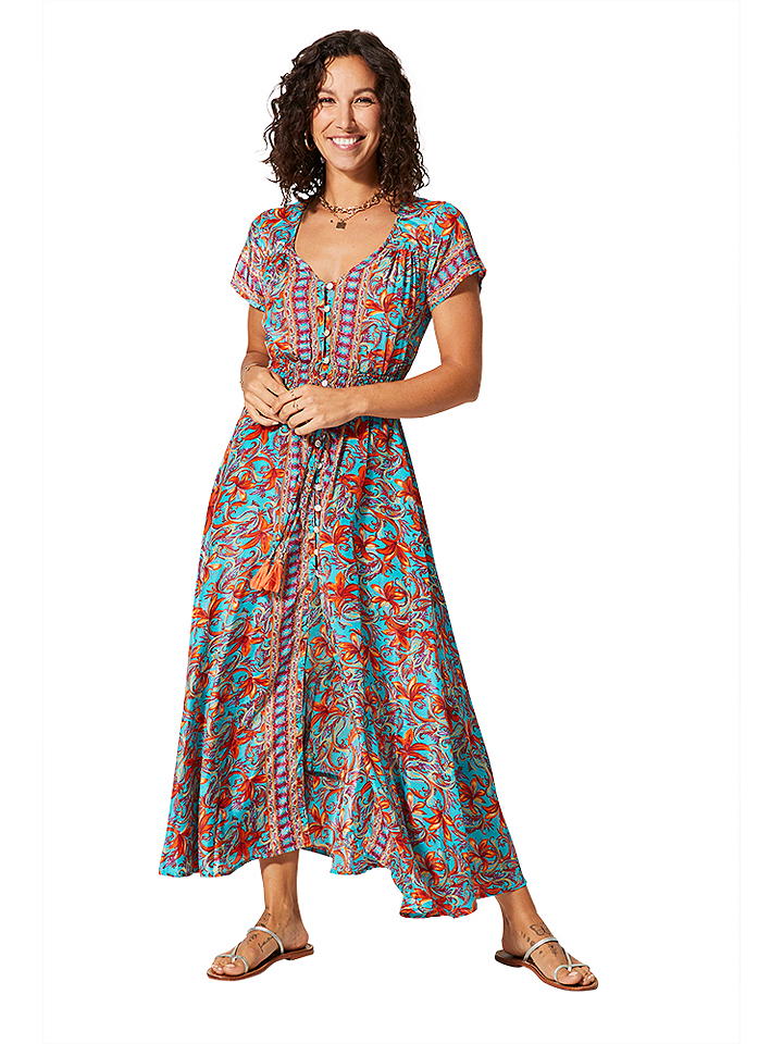 Aller Simplement Sukienka w kolorze turkusowo-pomarańczowym rozmiar: 38/40