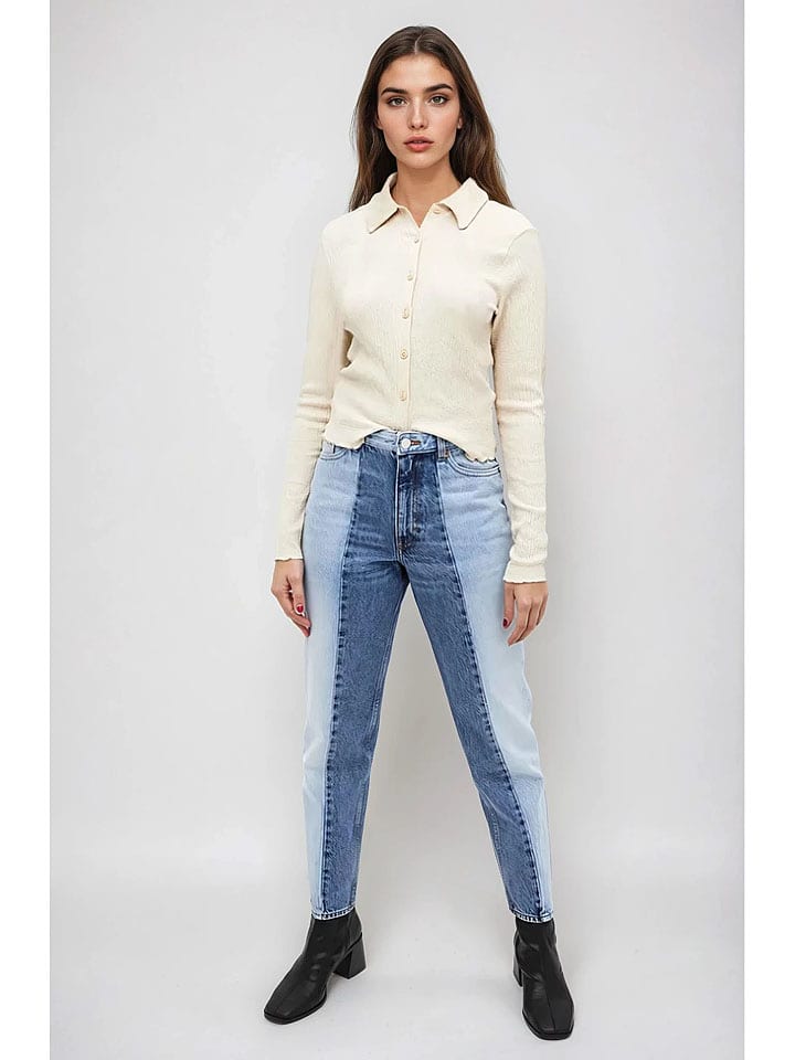 Monki Dżinsy - Tapered fit - w kolorze błękitno-niebieskim rozmiar: W29