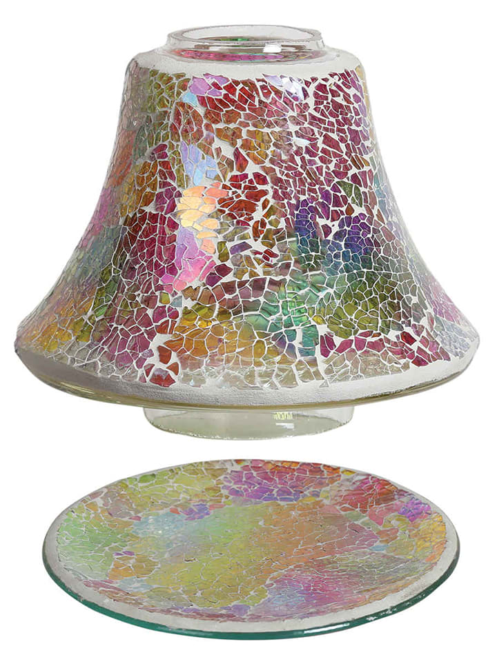 Woodbridge Klosz "Rainbow Crackle" ze wzorem do świec - wys. 16 x Ø 16 cm rozmiar: onesize