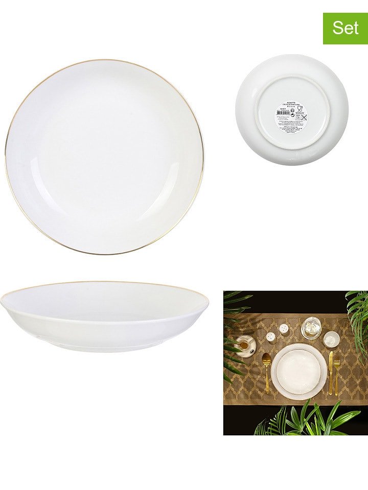 every ware Talerze głębokie (12 szt.) w kolorze białym - wys. 4 x Ø 21,3 cm rozmiar: onesize