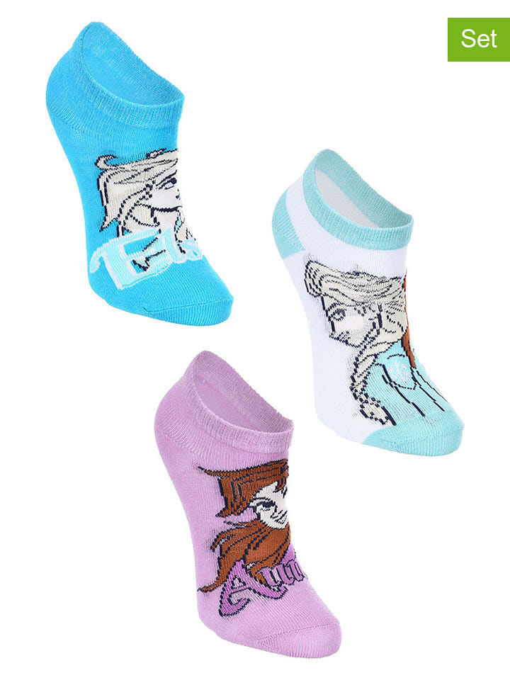 Disney Frozen Skarpety (3 pary) "Kraina Lodu" ze wzorem rozmiar: 23-26