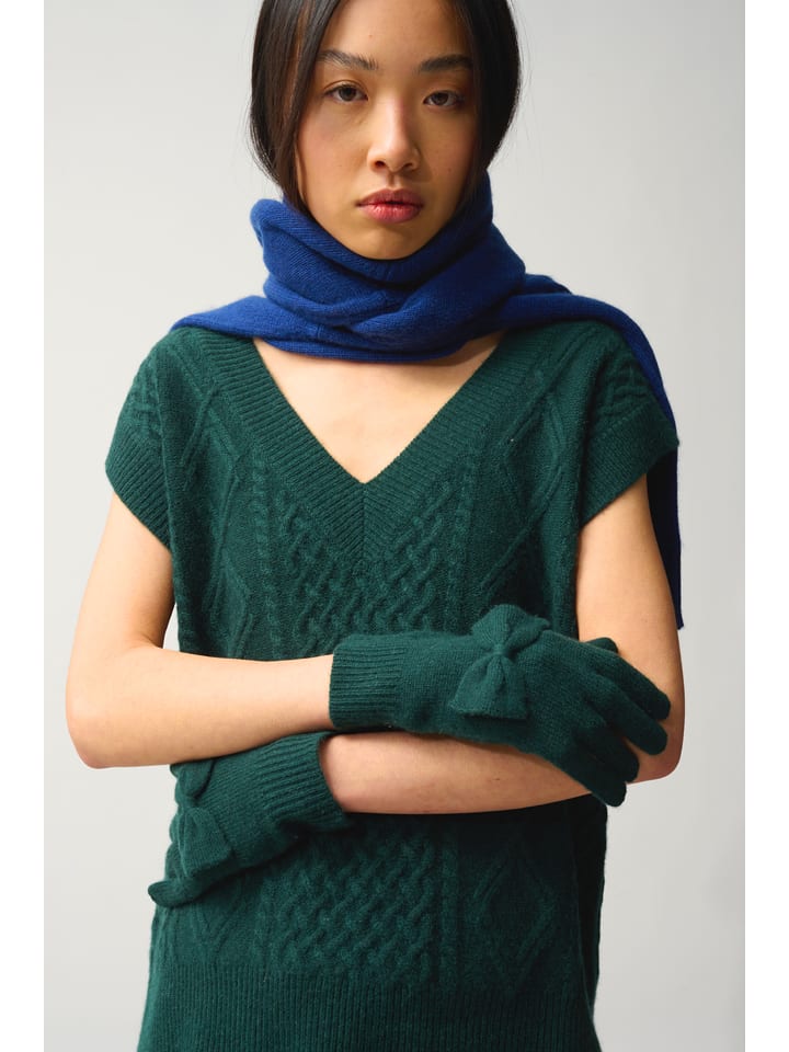 AUTHENTIC CASHMERE Kaszmirowe rękawiczki "Milo" w kolorze zielonym rozmiar: onesize