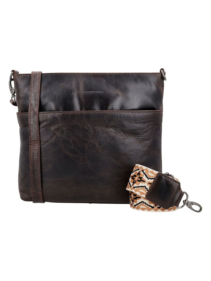 HIDE & STITCHES Skórzana torebka w kolorze brązowym - 26 x 25 x 4,5 cm rozmiar: onesize