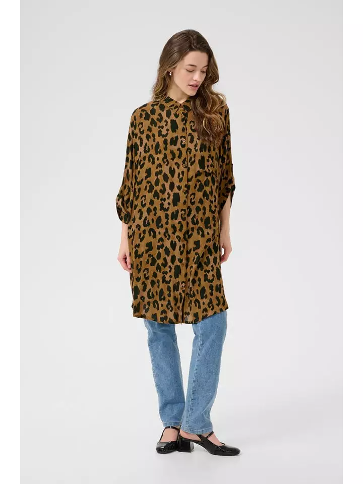 Kaffe Tunika w kolorze karmelowo-czarnym rozmiar: 34
