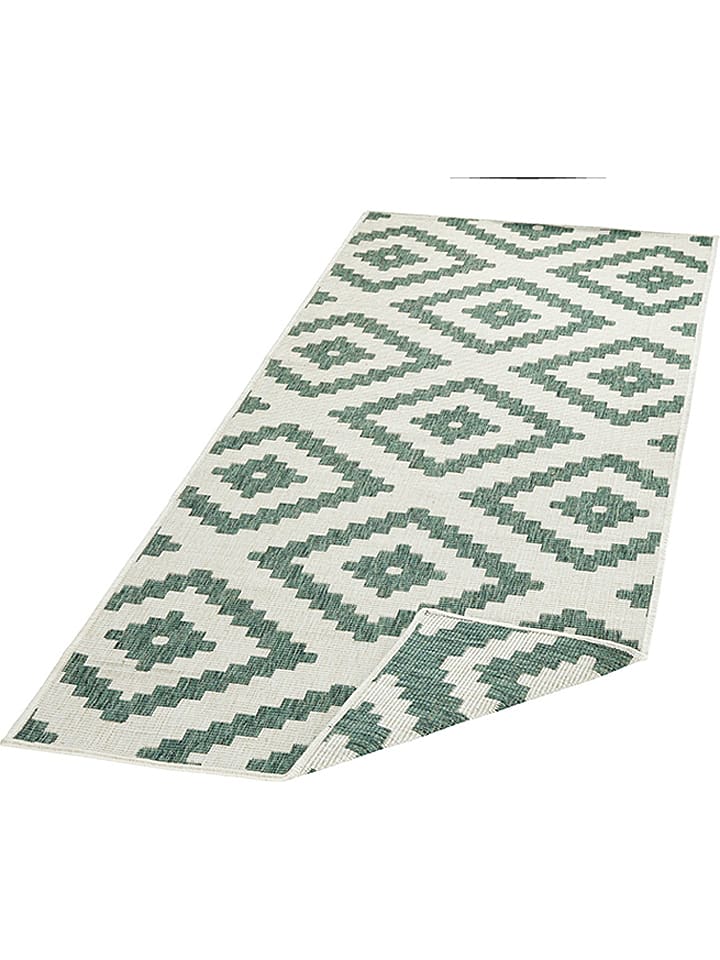 NORTHRUGS Dwustronny dywan "Malta" w kolorze zielono-kremowym rozmiar: 80x150 cm