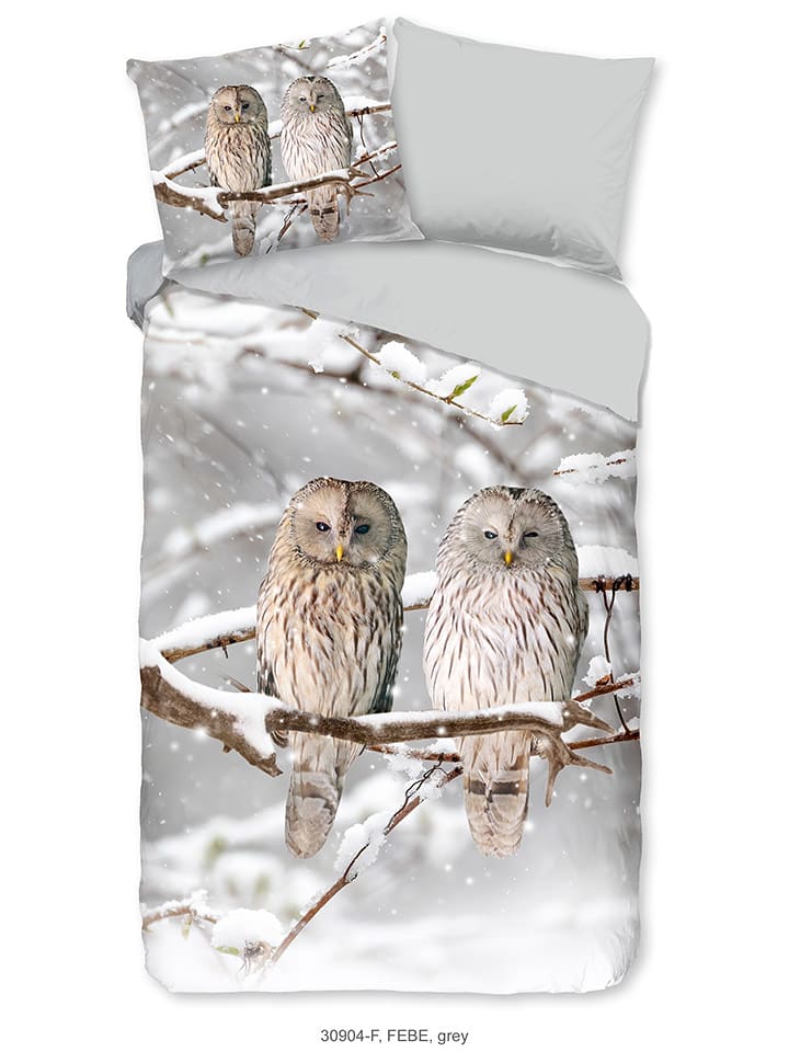 Good Morning Komplet pościeli flanelowej "Febe" w kolorze szarym rozmiar: 200x200 cm