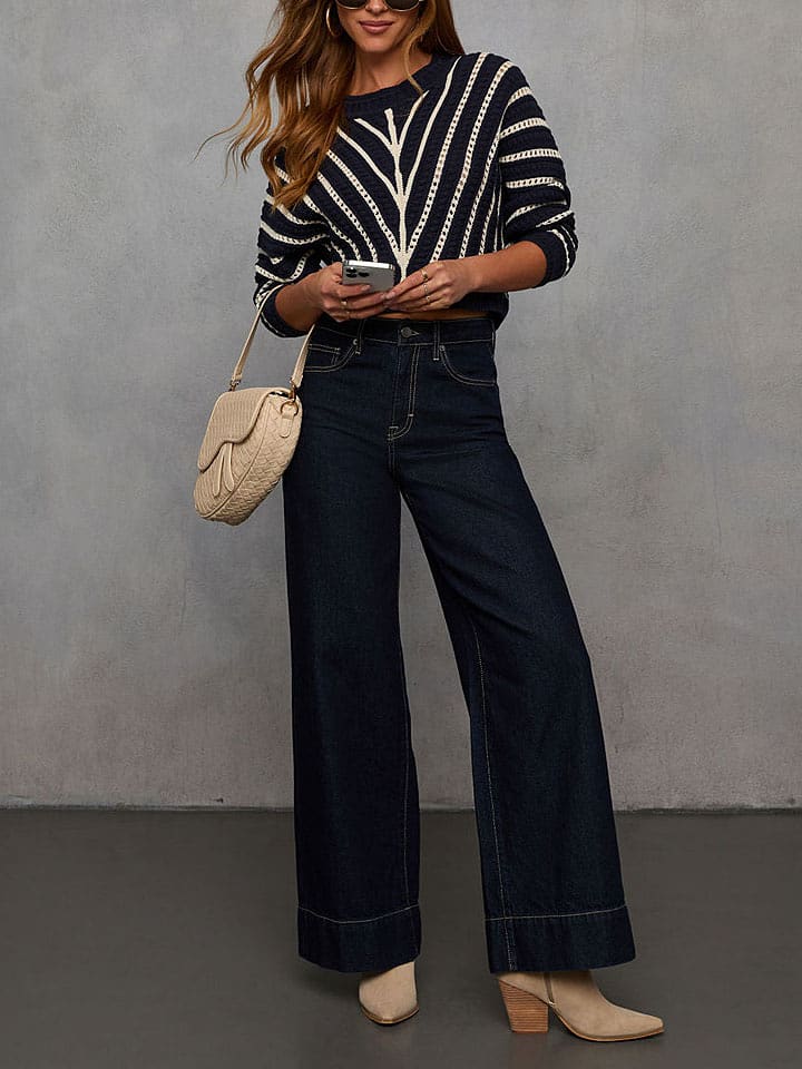 LA Angels Sweter w kolorze czarno-kremowym rozmiar: M