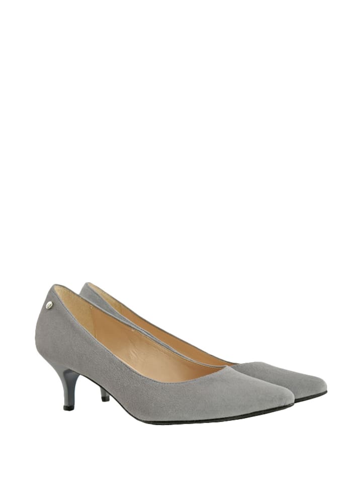 BOSCCOLO Skórzane czółenka w kolorze szarym rozmiar: 38