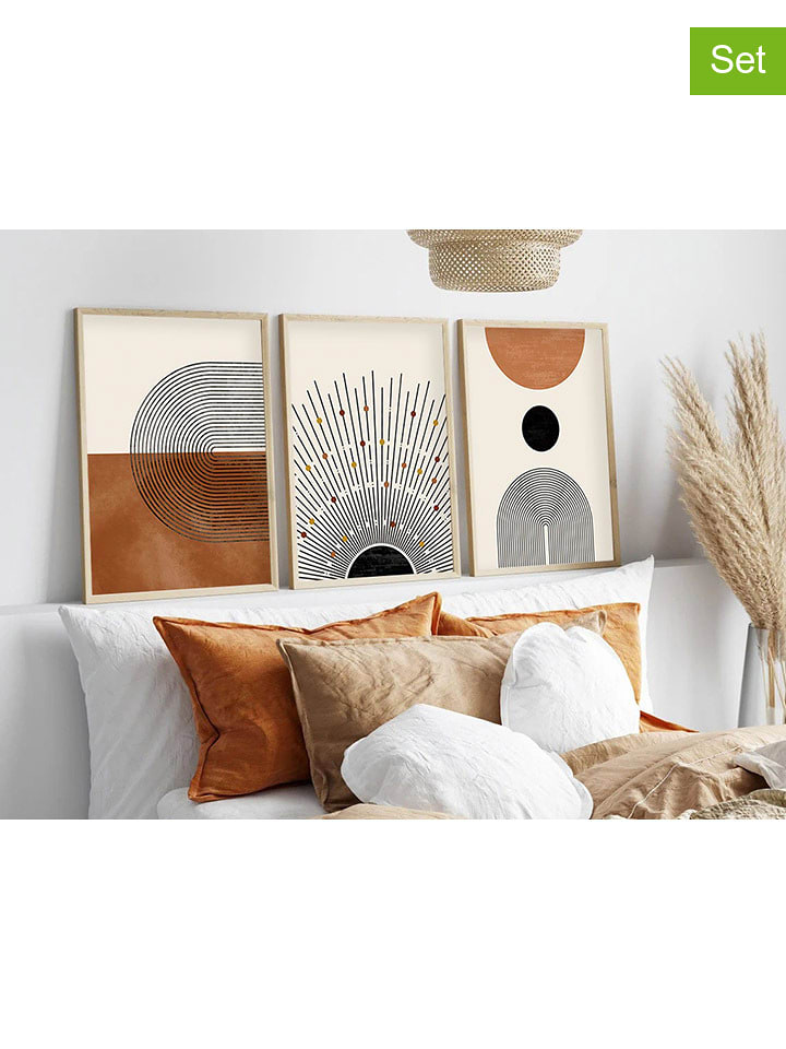 ABERTO DESIGN Druki artystyczne (3 szt.) w ramce rozmiar: 50x70 cm