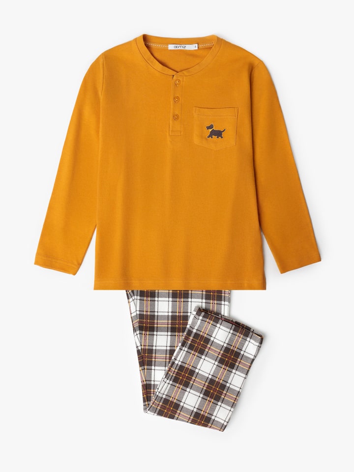 admas Piżama "Admas" w kolorze pomarańczowo-brązowym rozmiar: 152