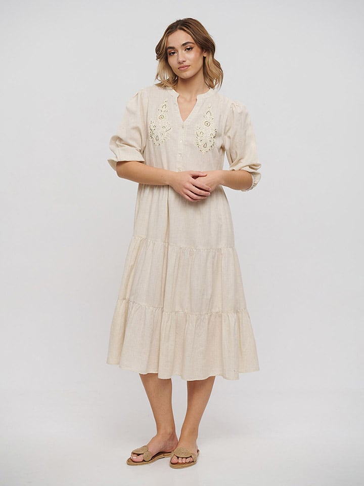 BLE Sukienka w kolorze beżowym rozmiar: onesize