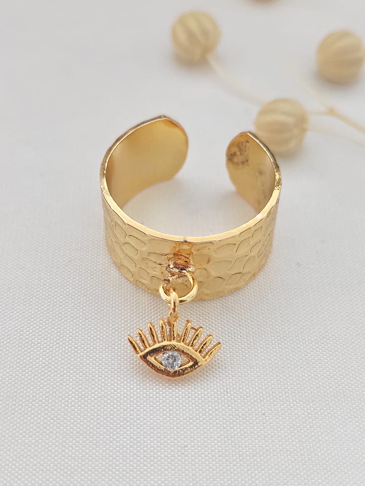 atelier MIU Pozłacany pierścionek z cyrkonią rozmiar: onesize