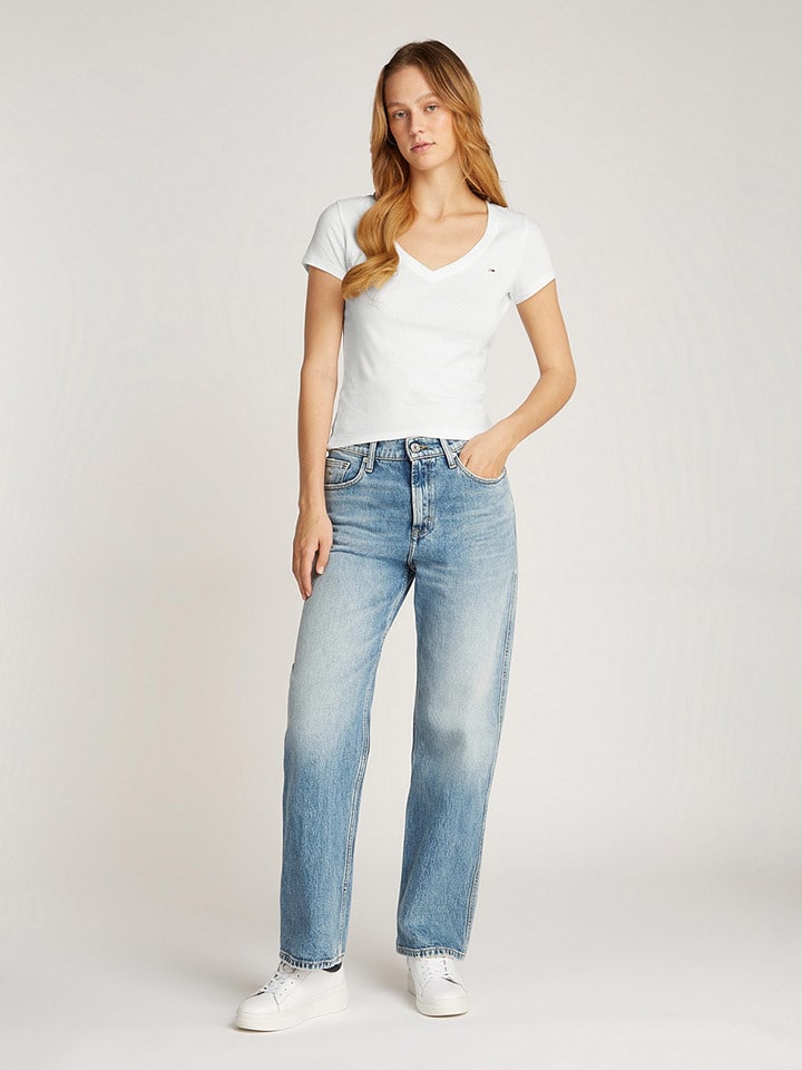 TOMMY JEANS Koszulki (2 szt.) w kolorze białym i jasnoniebieskim rozmiar: S