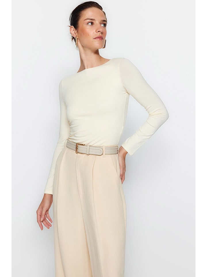 trendyol Koszulka w kolorze kremowym rozmiar: M