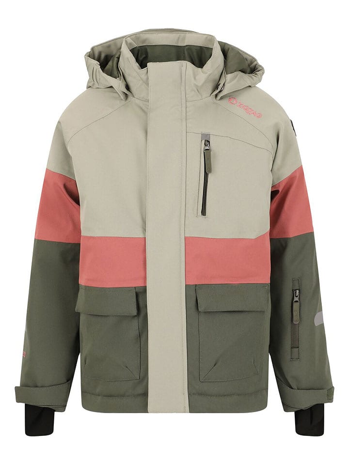 Zigzag Kurtka narciarska "Taylora" w kolorze jasnoróżowo-oliwkowym rozmiar: 152/158