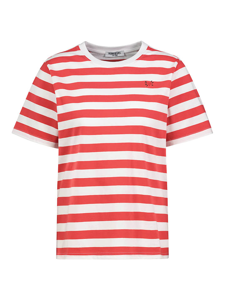 Sublevel Koszulka w kolorze czerwono-białym rozmiar: XS