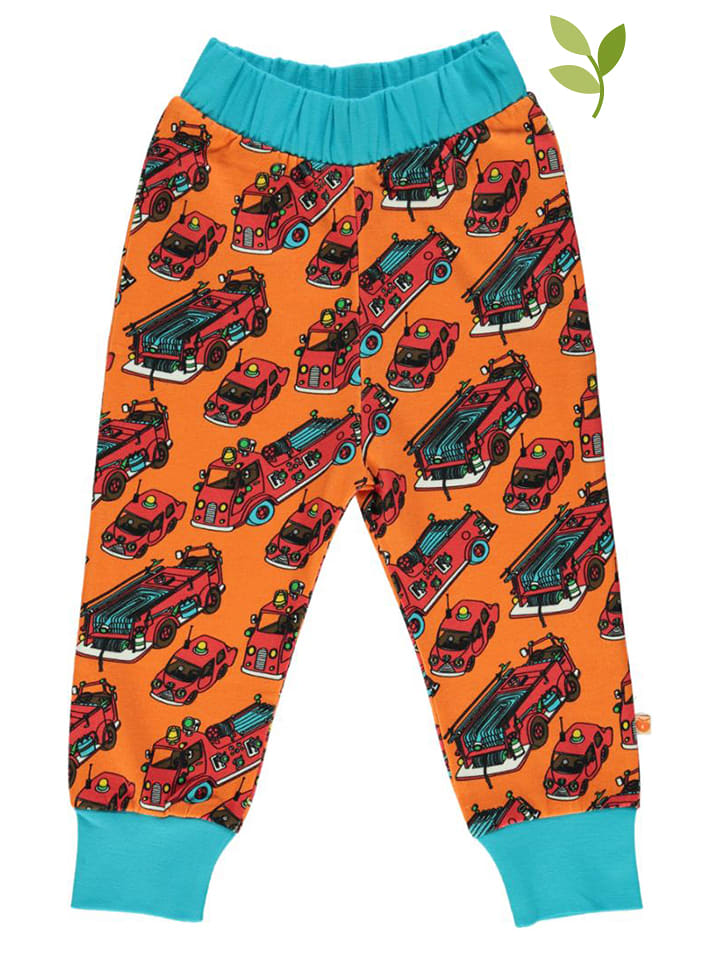 Småfolk Spodnie dresowe "Firetruck" w kolorze pomarańczowym rozmiar: 110/116