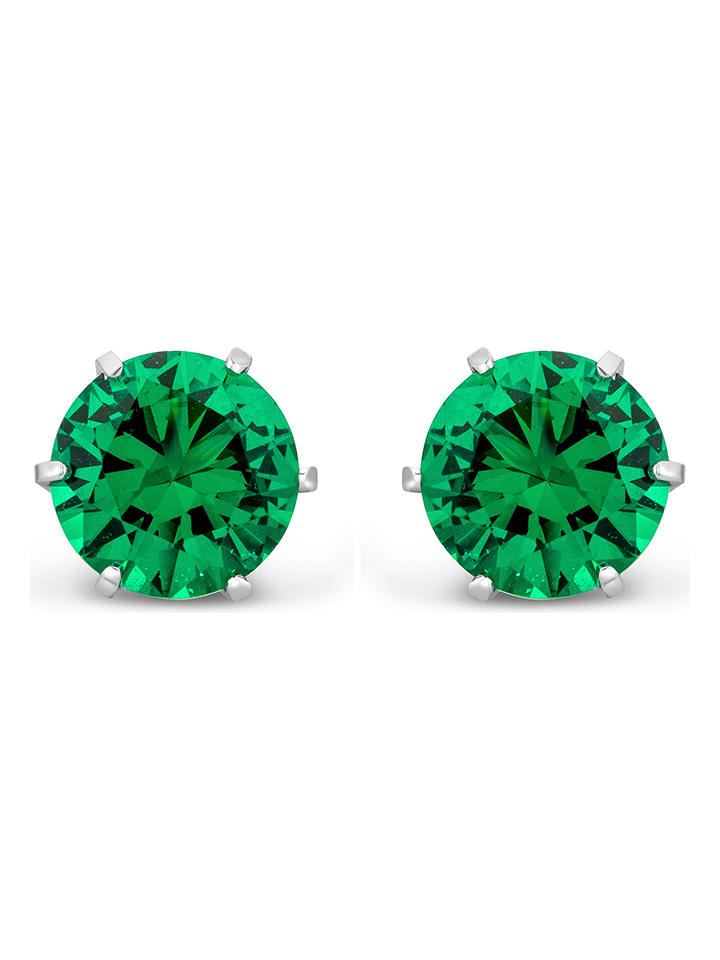 Diamant Exquis Złote kolczyki-wkrętki ze szmaragdami rozmiar: onesize