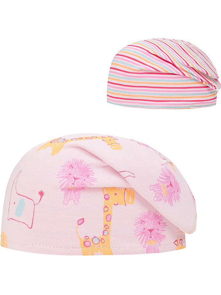 Döll Czapka beanie w kolorze jasnoróżowym ze wzorem rozmiar: 45 cm