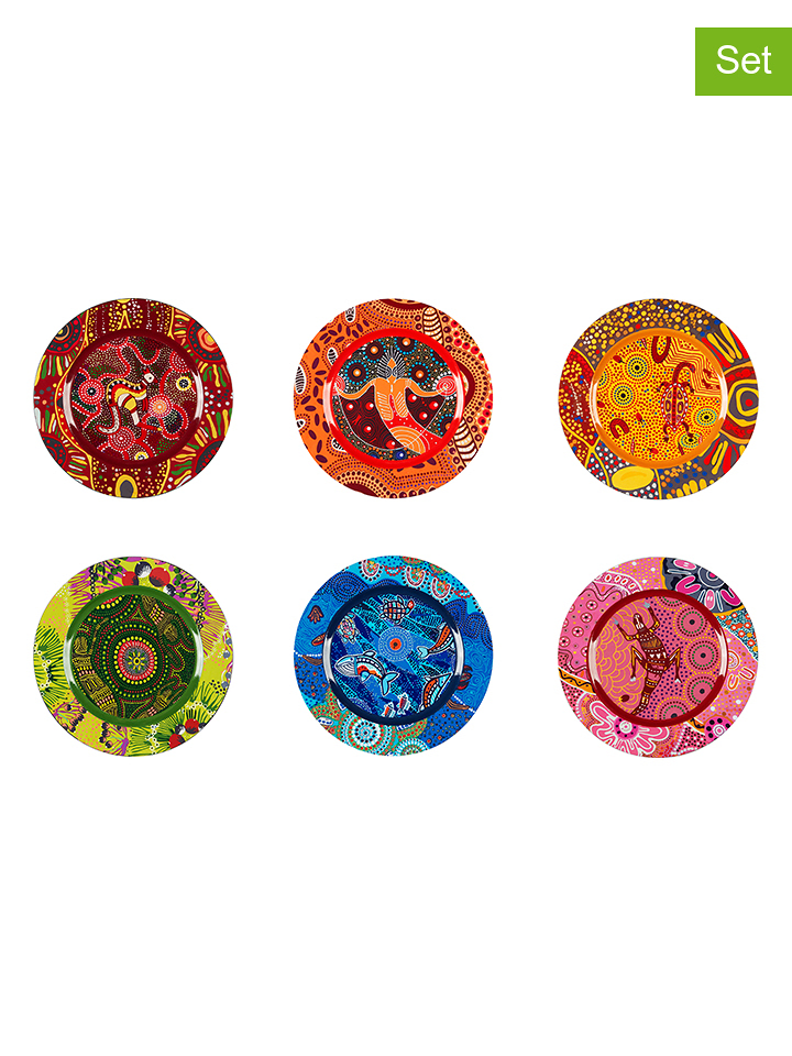 Trendy Kitchen by EXCÉLSA Podtalerze (6 szt.) "Aboriginal" ze wzorem - Ø 33 cm rozmiar: onesize