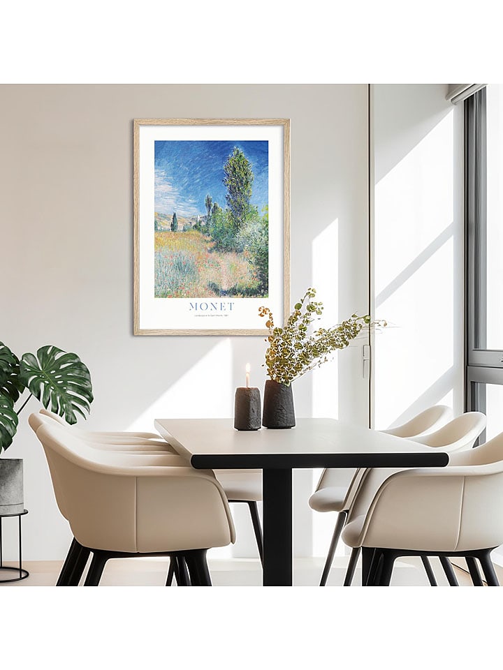 Orangewallz Druk artystyczny "Monet - Landscape in Ile Saint-Martin" w ramce rozmiar: 50x70 cm