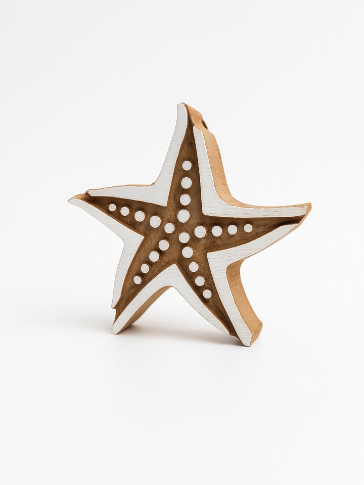 Samimi Stempel "Sea Star" w kolorze jasnobrązowo-białym - 10 x 10 cm rozmiar: onesize