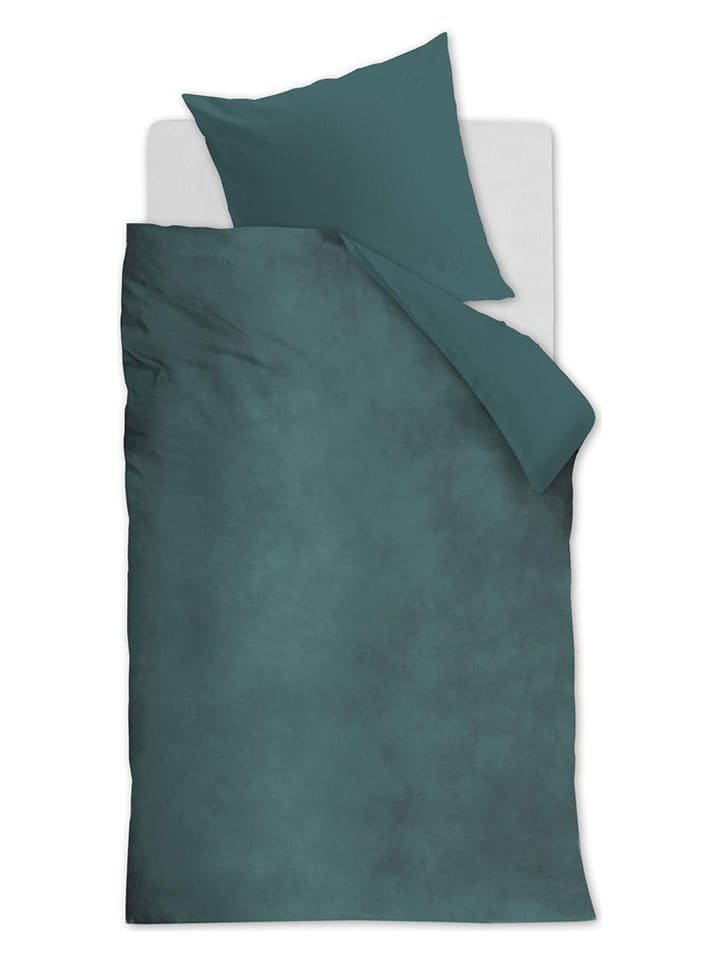 At Home Komplet pościeli aksamitnej "Tender" w kolorze morskim rozmiar: 155x220 cm