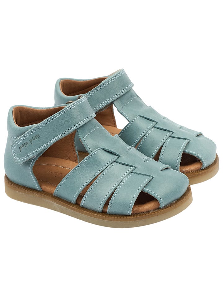 POM POM Skórzane półsandały w kolorze niebieskim rozmiar: 25