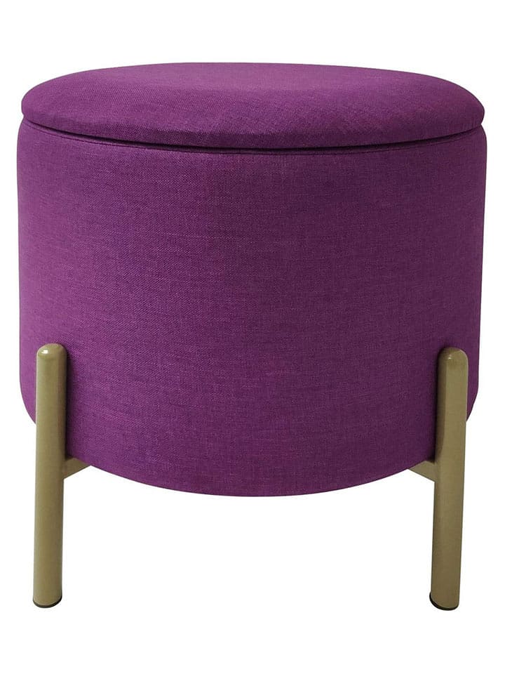 Echtwerk Hocker "Logan" w kolorze fioletowym ze schowkiem - wys. 40 x Ø 36 cm rozmiar: onesize