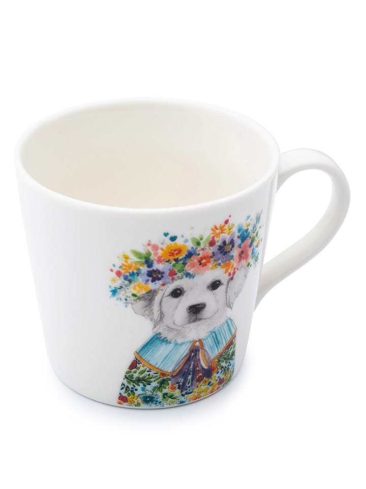 Mikasa Kubek "Puppy" w kolorze białym ze wzorem - 380 ml rozmiar: onesize