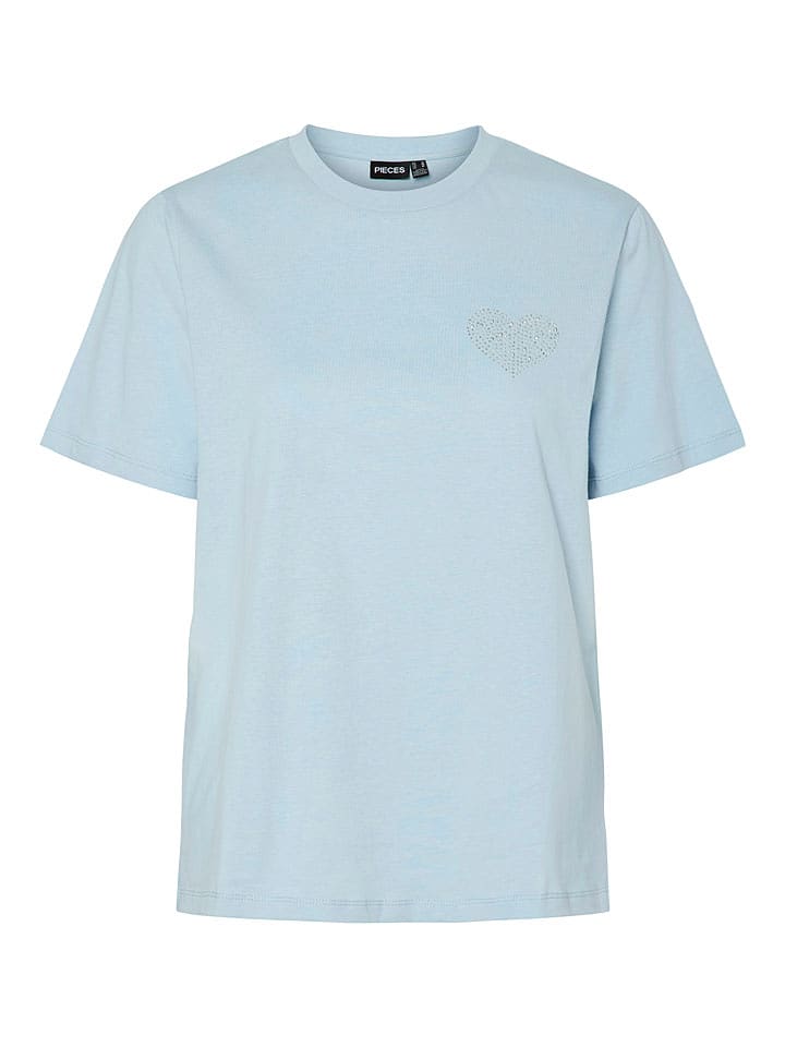 Pieces Koszulka "Tara" w kolorze błękitnym rozmiar: L