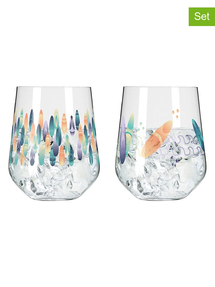 RITZENHOFF Szklanki (2 szt.) "Wanderlust" w kolorze zielono-fioletowym do ginu - 700 ml rozmiar: onesize