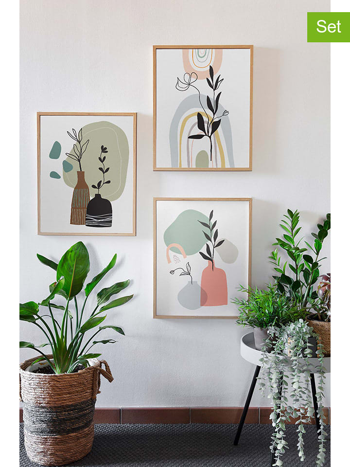 ABERTO DESIGN Druki artystyczne (3 szt.) w ramce - 33 x 48 cm rozmiar: onesize