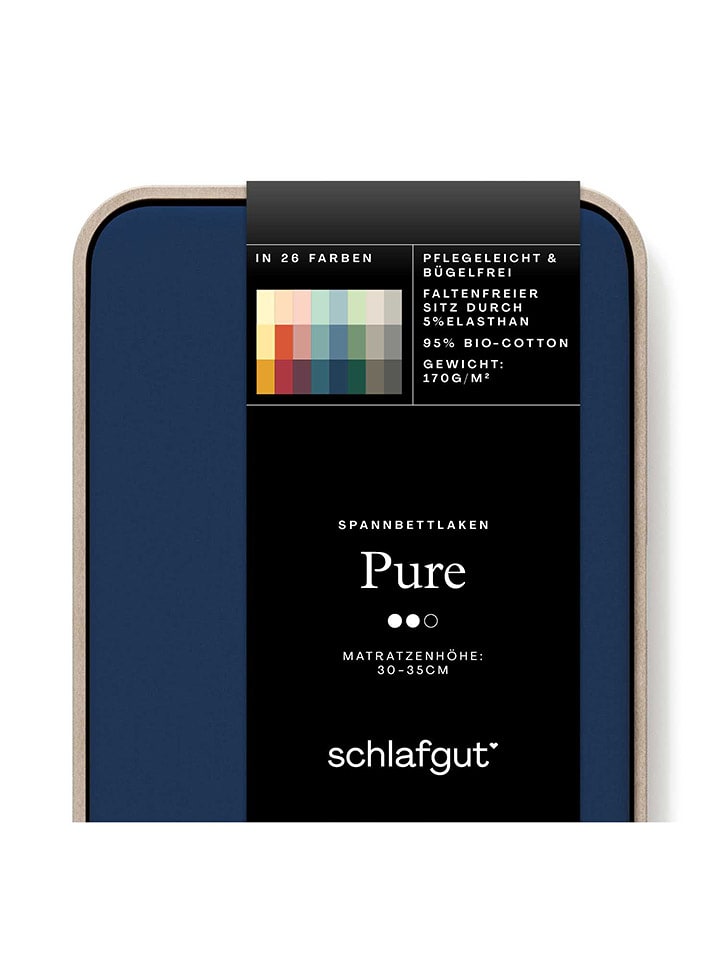 Schlafgut Dżersejowe prześcieradło w kolorze granatowym na gumce rozmiar: 90-100x190-220 cm