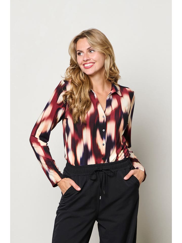 &Co Woman Bluzka "Vayen" w kolorze bordowo-czarno-kremowym rozmiar: L
