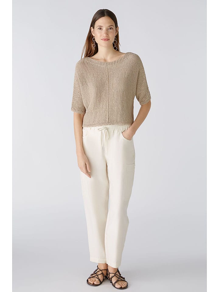 Oui Bojówki w kolorze kremowym rozmiar: 36