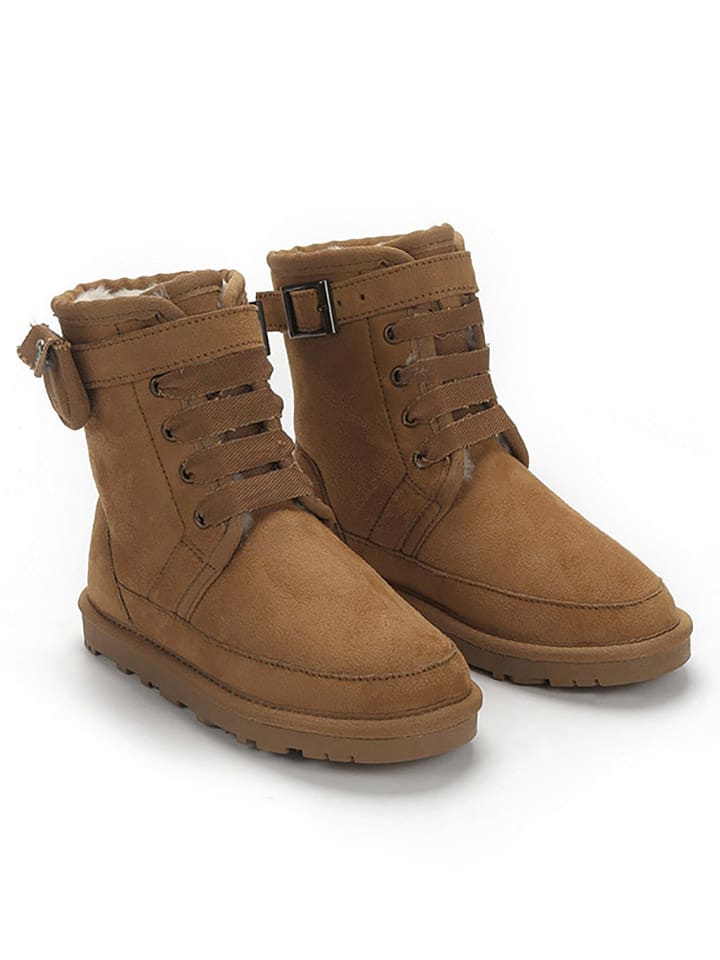 ISLAND BOOT Botki zimowe "Ishani" w kolorze jasnobrązowym rozmiar: 33