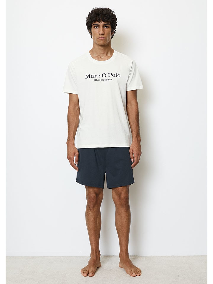 Marc O´Polo Bodywear Piżama w kolorze biało-granatowym rozmiar: S