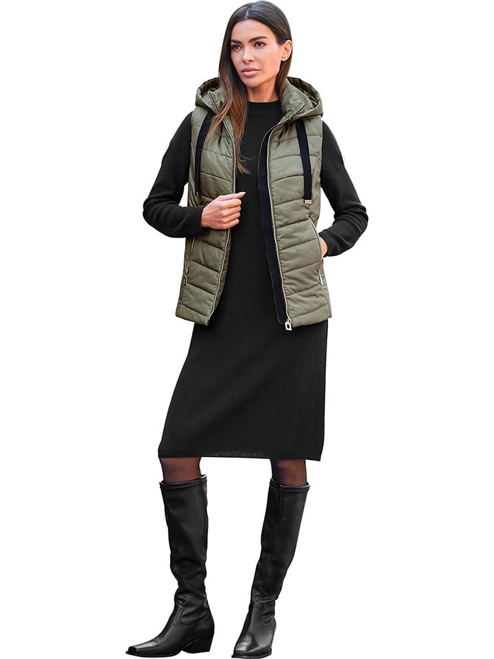 Heine Kamizelka pikowana w kolorze khaki rozmiar: 36