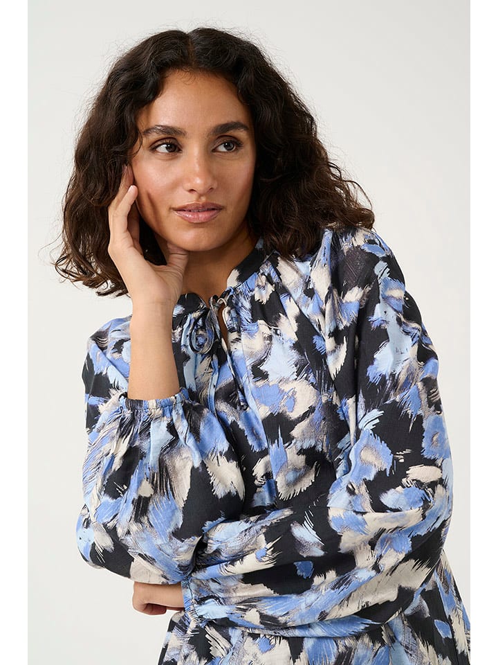 Kaffe Bluzka "Victoria" w kolorze błękitno-czarnym rozmiar: 40