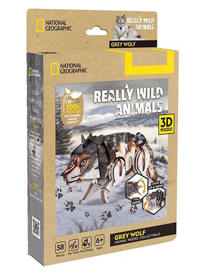 CubicFun 58-częściowe puzzle 3D "Wolf" - 6+ rozmiar: onesize