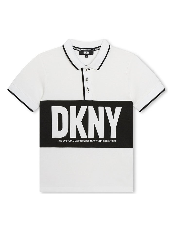 DKNY Koszulka polo w kolorze czarno-białym rozmiar: 152