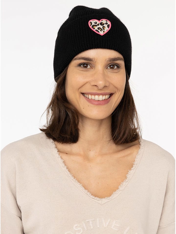 Zwillingsherz Czapka "Leo Heart" w kolorze czarnym rozmiar: onesize