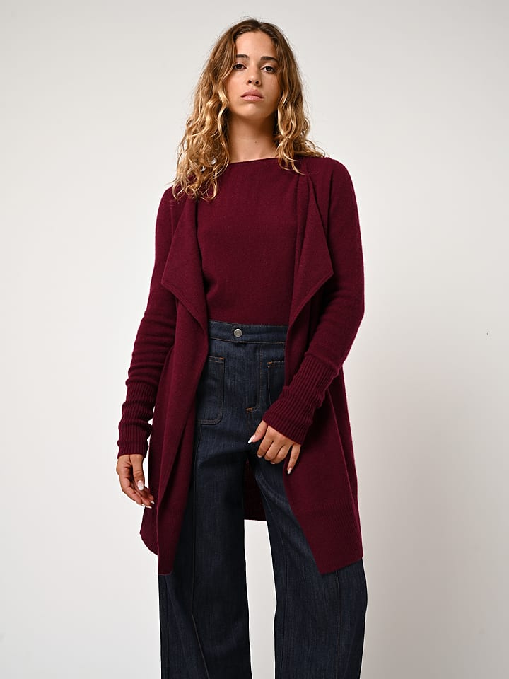 AUTHENTIC CASHMERE Kaszmirowy kardigan "Chésery" w kolorze bordowym rozmiar: L